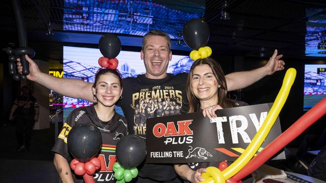 Jo-Anne Turner, Scott Turner and Abrielle Turner are hoping their team will bring home a fourth championship. Picture: NewsWire / Monique Harmer