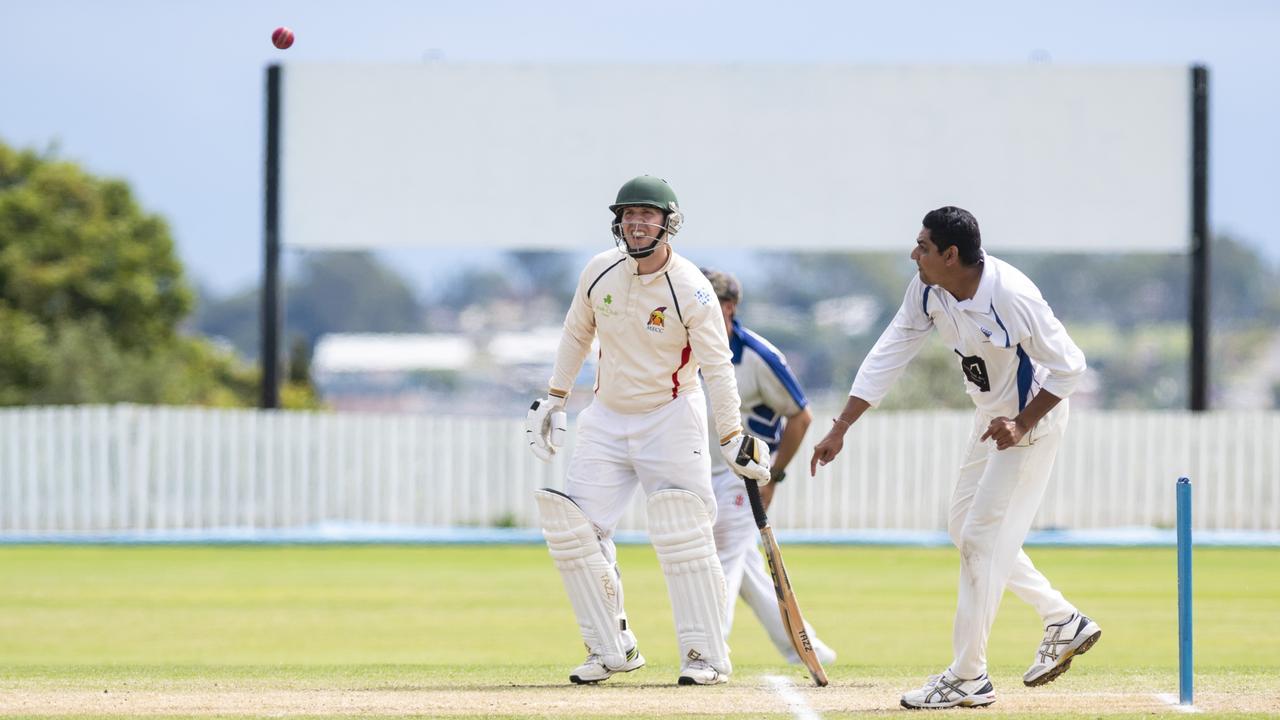 Hemal Shah bowls for University.