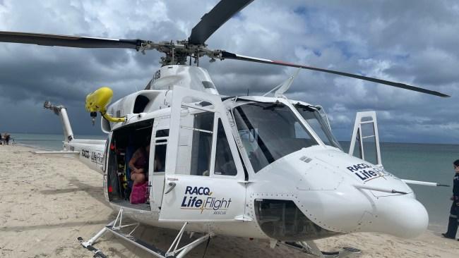 Luna was flown to Hervey Bay Hospital shortly after she was stung. Picture: Supplied