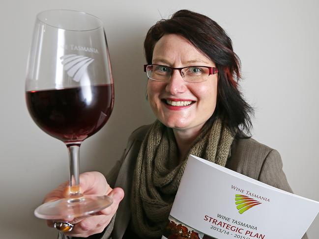 Wine Tasmania CEO Sheralee Davies with the wine industry strategic plan