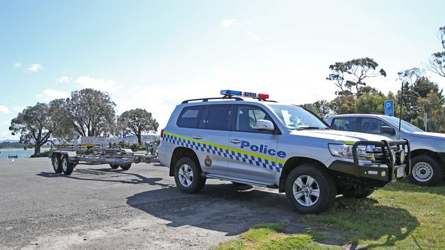 Emergency services look for lost kayaker Valentine Bester in the Dodges Ferry area. Picture: Zak Simmonds