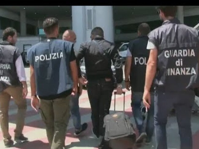 Calabrian mafia figure Bruno Crisafi was arrested by police at the airport in Rome in June 2017 after flying in from Perth. Picture: Supplied