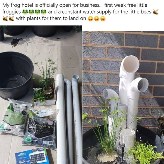 People have made them using items sourced from Bunnings, including PVC pipes, a pot, plants and soil. Picture: Facebook