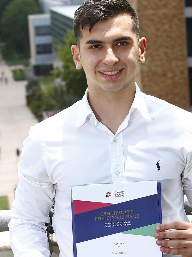 Andre Thomas with his award. Picture: John Appleyard