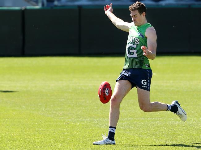 Jeremy Cameron at Cats training today. Picture: Alison Wynd