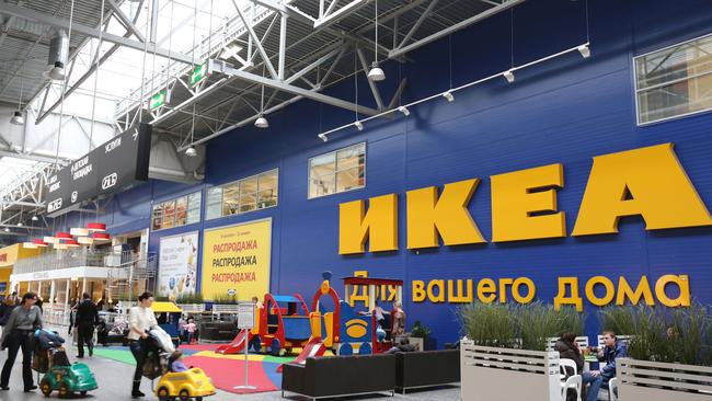Customers outside the Ikea Group store at the MEGA Belaya Dacha shopping complex in Moscow. Picture: Bloomberg.