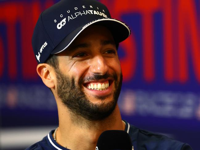AUSTIN, TEXAS - OCTOBER 19: Daniel Ricciardo of Australia and Scuderia AlphaTauri attends the Drivers Press Conference during previews ahead of the F1 Grand Prix of United States at Circuit of The Americas on October 19, 2023 in Austin, Texas. (Photo by Dan Istitene/Getty Images)