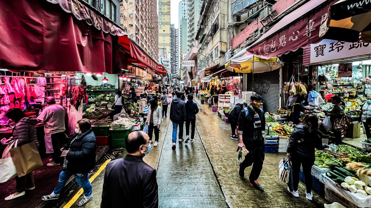 The famous Wan Chai wet market in Hong Kong. Picture: iStock/Getty