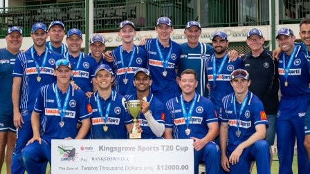 Winners are grinners. The Bankstown winning side.