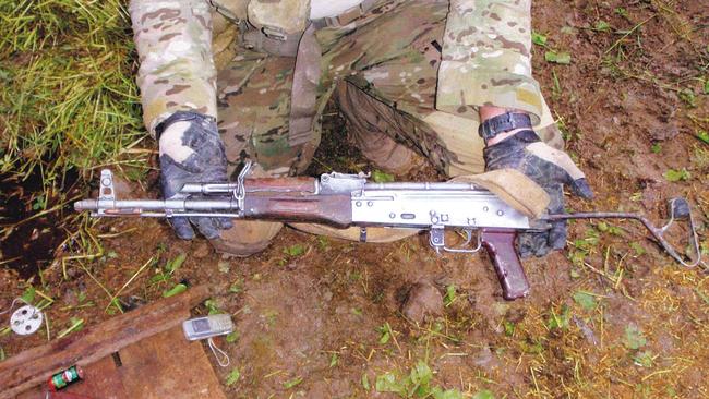 Weapons photographed by the SAS during the raid on Whiskey 108, a Taliban compound now at the centre of the defamation trial launched by Mr Roberts-Smith.