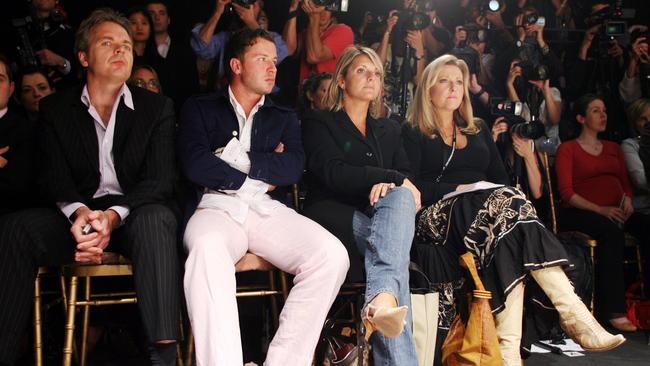 Angela Bishop (far right) at Australian Fashion Week.