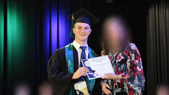 Micah Gilham at a school graduation ceremony.