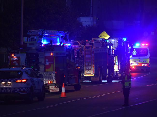 QFES night generic. QFES lights. Police lights. Police emergency. QFES generic. Picture: Matthew Forrest