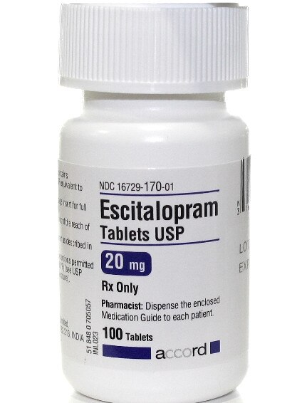 Escitalopram (Lexapro) 20mg antidepressant.