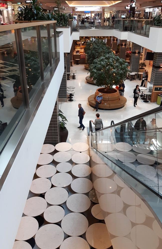 Scenes from inside Tea Tree Plaza shopping centre on Monday. Picture: Supplied.