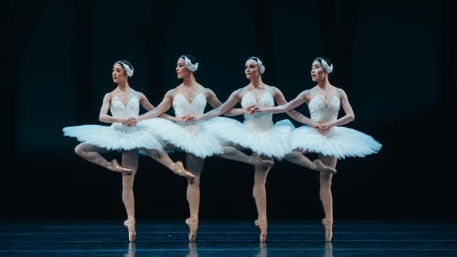 Yuumi Yamada, Jill Ogai, Jade Wood and Aya Watanabe in Swan Lake. Picture: Kate Longley