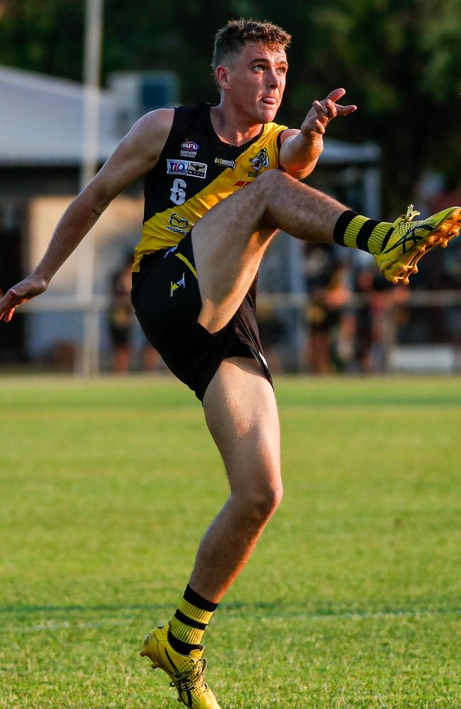 Brett Kennedy of the Nightcliff Tigers in Round 2 of the 2024-25 NTFL season. Picture: Celina Whan / AFLNT Media