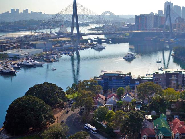 Aerial view of the inner west Credit Cinemair photography Joshua Hulm