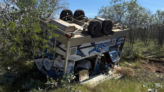 The Blue Hope team was involved in an accident that left their outreach trailer destroyed. Photo: Contributed