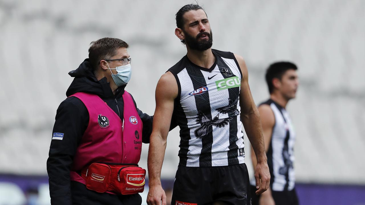 AFL news 2021 Brodie Grundy neck Scott Pendlebury finger