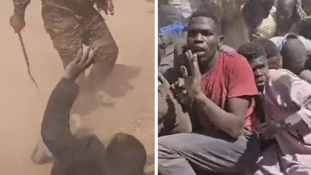 Video on social media reportedly showing Sudanese civilians attacked by militias. Picture: X