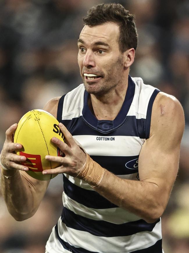 Jonathon Ceglar has played twice for Geelong. Picture: Martin Keep/AFL Photos via Getty Images