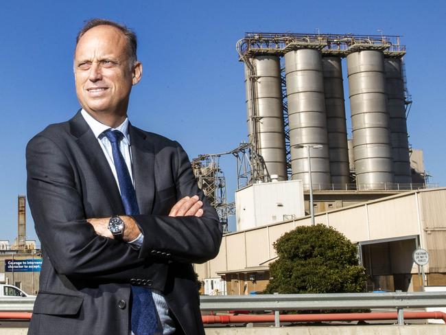 18/02/2021 Viva Energy CEO Scott Wyatt at their Geelong refinery.. Aaron Francis/The Australian