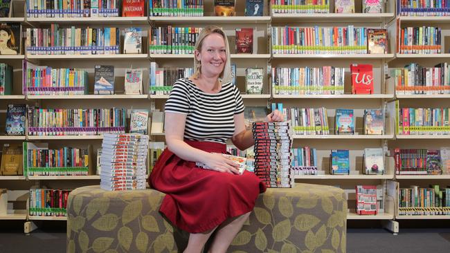 Secondary schoolteacher librarian Barbara Kristo in the “no shush zone” – the St Andrews Lutheran College library. Picture: Glenn Hampson