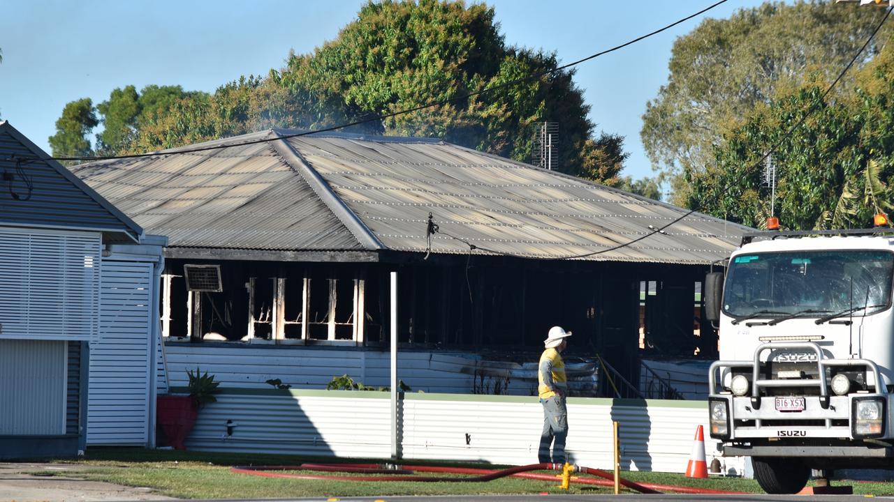 Police and fire crews on the scene of a house fire in Ayr on Home Hill Rd.