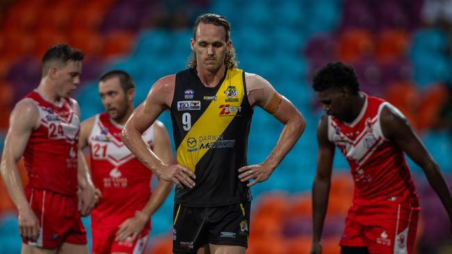 Ryan Nyhuis in the Waratah vs Nightcliff Tigers 2023-24 NTFL men's qualifying final. Picture: Pema Tamang Pakhrin