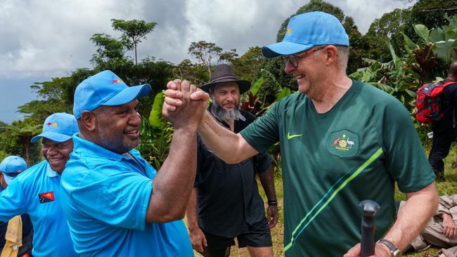 Albanese and Marape on Wednesday. Picture: PMO