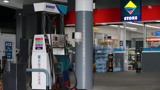 A man has been injured after he crawled into the budget Petrol Station on Regent Street, Chippendale and set fire to two bowsers. Picture: Bill Hearne