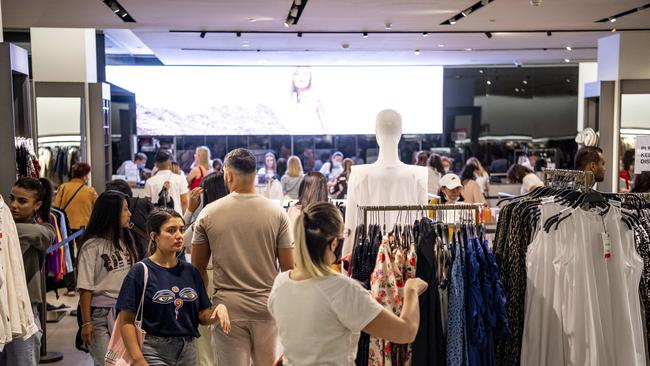 Shoppers hit the Zara Boxing Day sale on Saturday afternoon. Picture: Monique Harmer