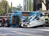 Sickening truck crash at bottom of freeway causes morning mayhem