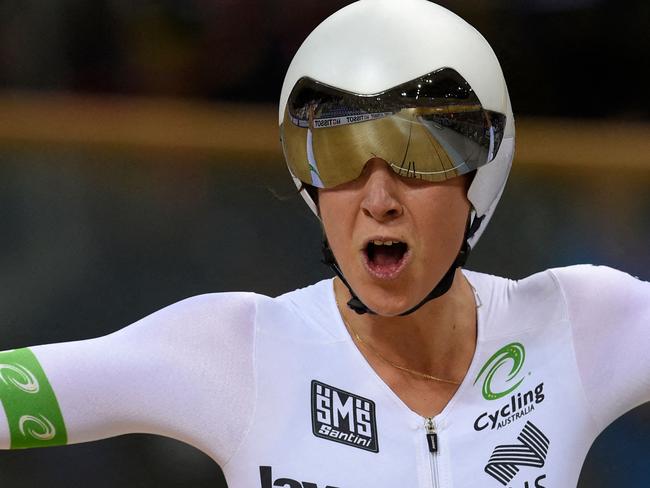 Hoskins at the 2015 UCI Track Cycling World Championships. Picture: Loic Venance/AFP