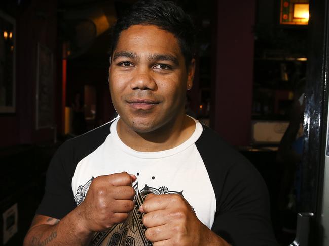 NRL boxer Chris Sandow at Scruffy Murphy's, Sydney, today, ahead of their charity bouts on December 8. Picture: Justin Lloyd