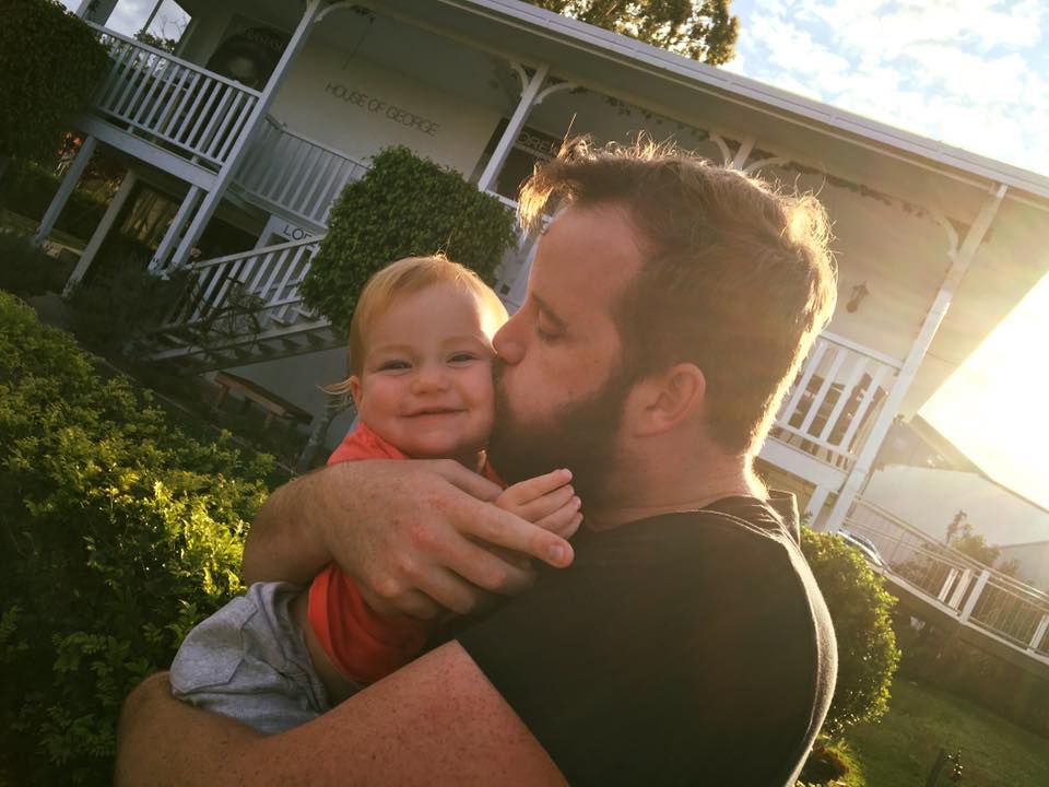 Journalist Owen Jacques with his daughter.