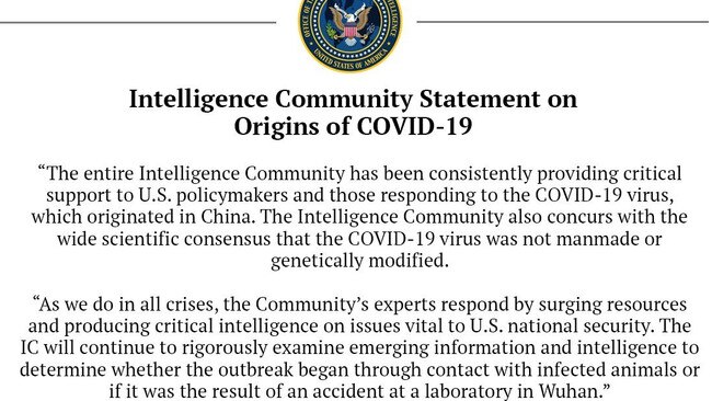 The statement issued by the US's top intelligence agency.