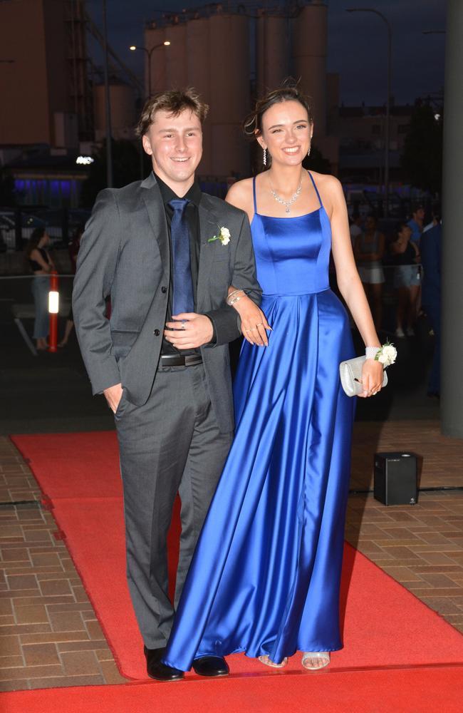 Toowoomba school formals. At the 2023 St Ursula's College formal is graduate Hannah Powers with her partner Luke Davis. Picture: Rhylea Millar