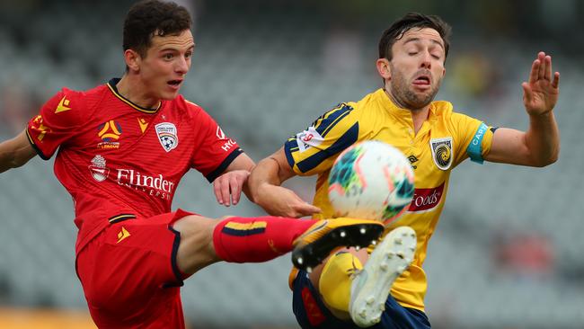 Louis D’Arrigo has shone since slotting into Adelaide United’s midfield in place of departed club legend Isaias. Picture: Tony Feder/Getty Images