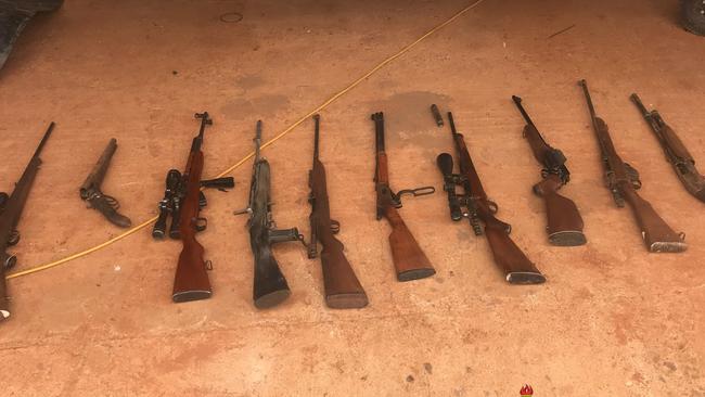 The firearms NT Police seized in the operation. Picture: PFES Media