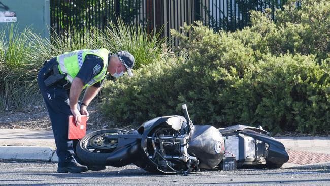 Police at the scene of the fatal crash, November 19, 2020. Picture: Brenton Edwards