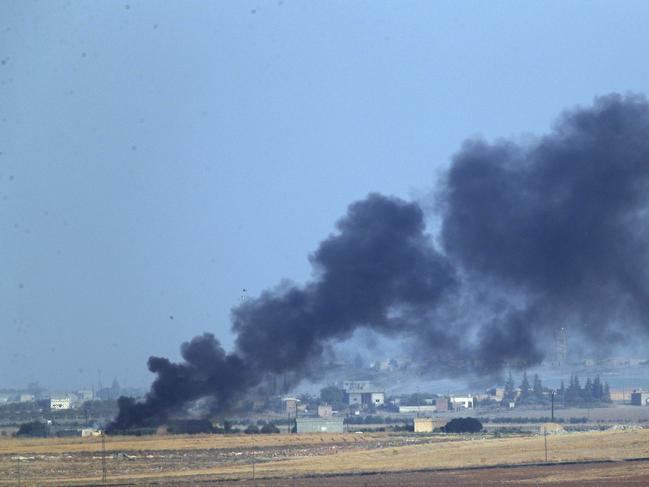 Turkish forces started bombing Kurdish fighters who helped the US defeat the Islamic State. Picture: AP