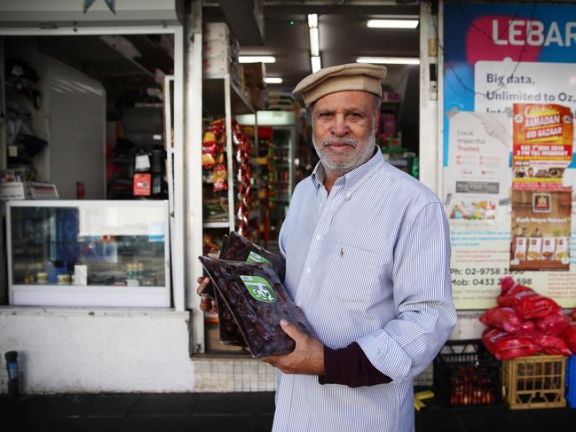 Small business owner Farid Khan, who runs Variety Video CDs and Spice on Haldon St, Lakemba has praised rangers for clamping down on people parking in bus zones. Picture: Sam Ruttyn