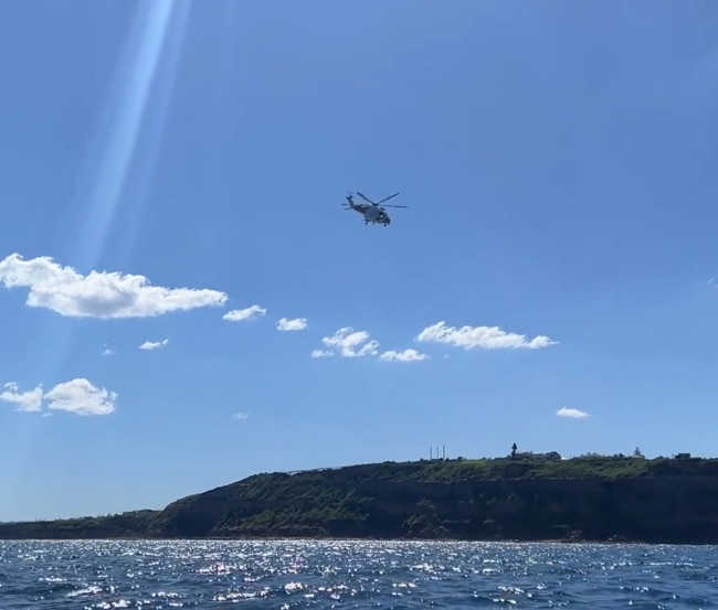 Helicopters were deployed in the search. Picture: Marine Rescue NSW.