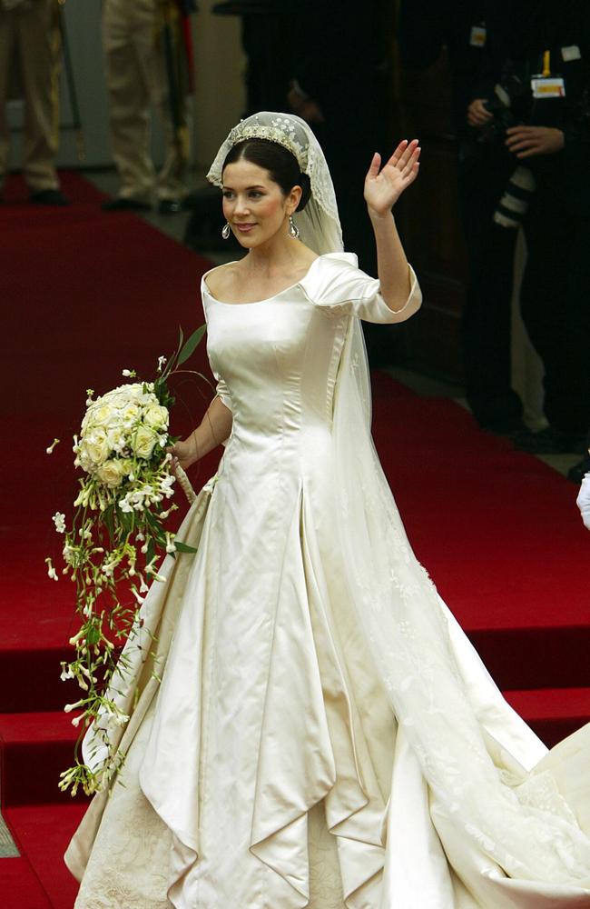 Mary arrives at Copenhagen Cathedral for her wedding. Picture: AFP