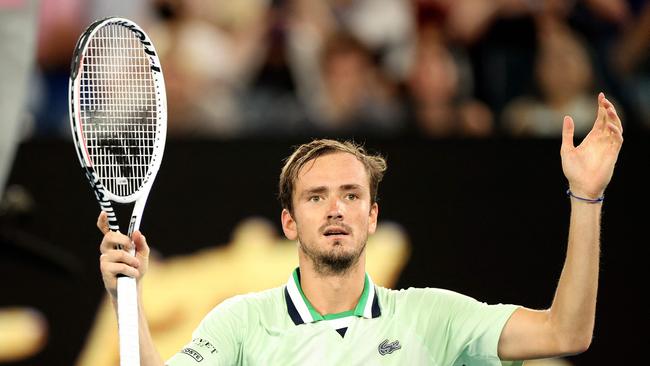 Daniil Medvedev celebrates winning the men's singles — but there will be plenty of fallout. Picture: AFP