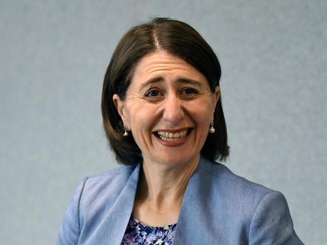 NSW Premier Gladys Berejiklian greets students during a visit to Prestons Public School in Sydney, Wednesday, January 29, 2020. (AAP Image/Joel Carrett) NO ARCHIVING