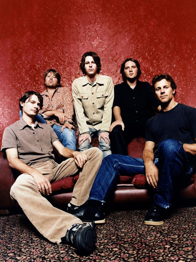 Powderfinger in the late 1990s, with Bernard Fanning in centre. Picture: Ian Jennings