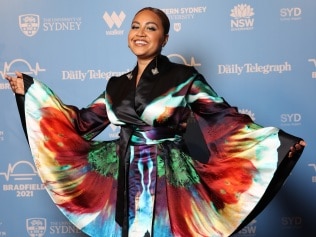 Jessica Mauboy, who performed at the 2021 Daily Telegraph Bradfield Oration at the Sydney Opera House. Picture: Richard Dobson